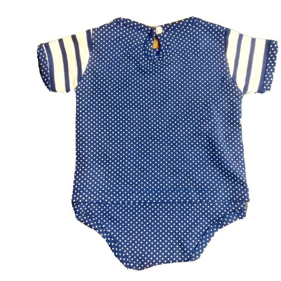Two Feet Ahead Kansas Jayhawks Baby Infant Blue Stripes One Piece Outfit 6 Mo - Picture 4 of 6